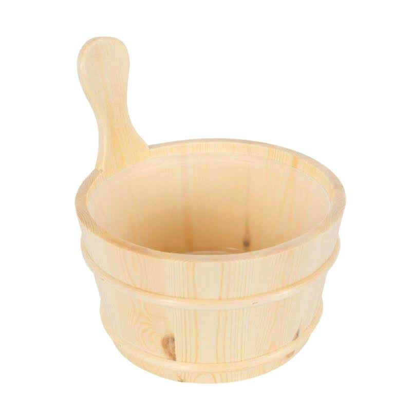 Poolline Sauna Kova Kepçe Takımı Ahşap 5Lt