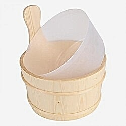 Poolline Sauna Kova Kepçe Takımı Ahşap 5Lt - Thumbnail