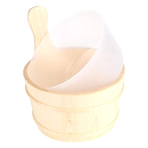 Poolline Sauna Kova Kepçe Takımı Ahşap 5Lt