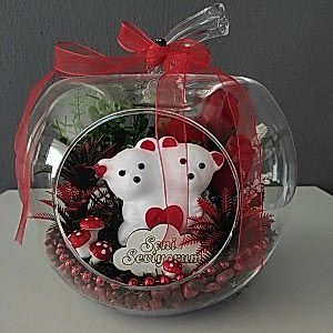  Antalya Çiçek Siparişi - Sevgililer Günü Çift Teraryumu