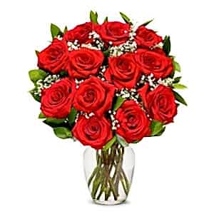 Antalya Çiçekçi - Vazoda 12 Kırmızı Gül