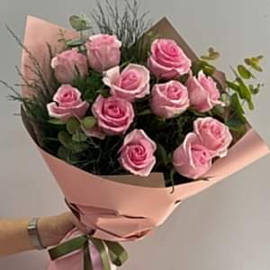  Antalya Çiçekci  - 11 ADET PEMBE  GÜL BUKETİ
